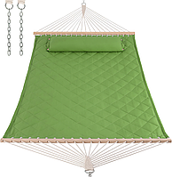 Двомісний гамак SOFT зелений XXL 200x140 з планками WCG