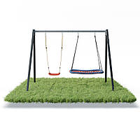 Каркас для дитячої гойдалки  WCG 2 Elite Play Frame  Двомісна + Гойдалка гніздо прямокутна + пластикова гойдалка