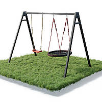 Каркас для дитячої гойдалки  WCG 2 Elite Play Frame  Двомісна + Гойдалка гніздо Elips + пластикова гойдалка