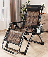 Розкладне крісло з ротангу шезлонг садовий Zero Gravity WCG S-9