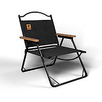 Стілець розкладний зі спинкою для кемпінгу WCG Chill Чорний