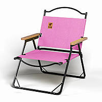 Стілець розкладний зі спинкою для кемпінгу WCG Chill Рожевий
