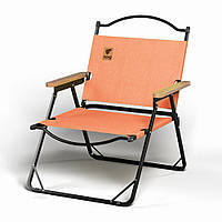 Стілець розкладний зі спинкою для кемпінгу WCG Chill Помаранчевий