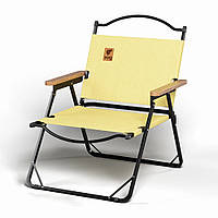 Стілець розкладний зі спинкою для кемпінгу WCG Chill Жовтий