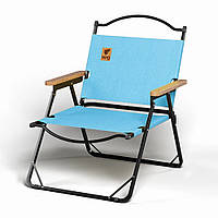 Стілець розкладний зі спинкою для кемпінгу WCG Chill Блакитний