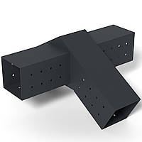 Кронштейн для з’єднання 3 брусів 100×100 мм | З’єднання 120° (прохідна модель)