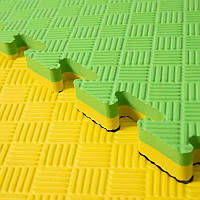 Мат-татамі (Мат-пазл ластівчин хвіст) WCG  EVA 100х100х2 cm Зелено-жовтий