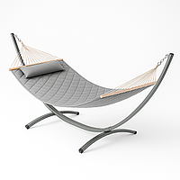 Стійка для гамака + Двомісний гамак SOFT сірий XXL 200x140 з планками