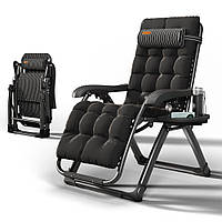 Крісло шезлонг Zero Gravity WCG S13-PP зі смугастим полотном + чорний матрац