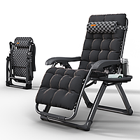 Крісло шезлонг Zero Gravity WCG S14-PP з полотном із шаховим візерунком + чорний матрац