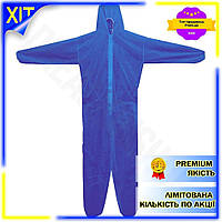 DM Комбінезон малярський Sigma специфікація 2.2 з капюшоном захисний синій для роботи з фарбою та пило SPE|LZ