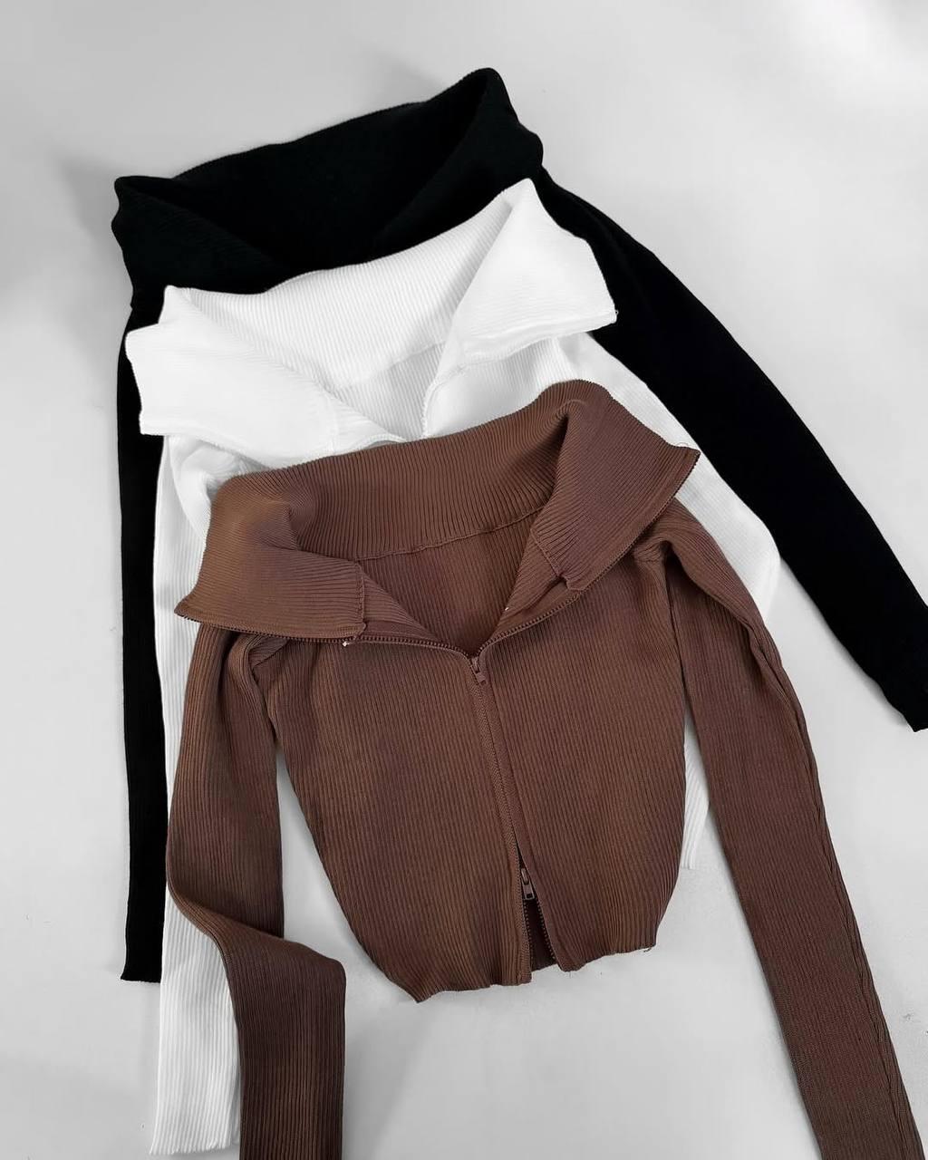 Жіноча кофта ; Колір : чорний , білий , шоколад ; Розмір : Xs/S M/L ;, фото 1