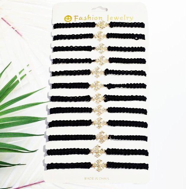 Браслет оберіг нитка з хрестиком 12шт/уп