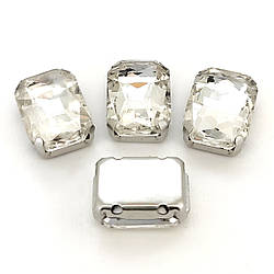 Стрази у цапах пришивні Прямокутник 10х14 мм 10 шт. Прозорий