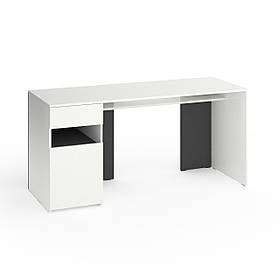 Стіл Metkas Home В031L 1600х600х760 ЛДСП Білий Сніг і Антрацит