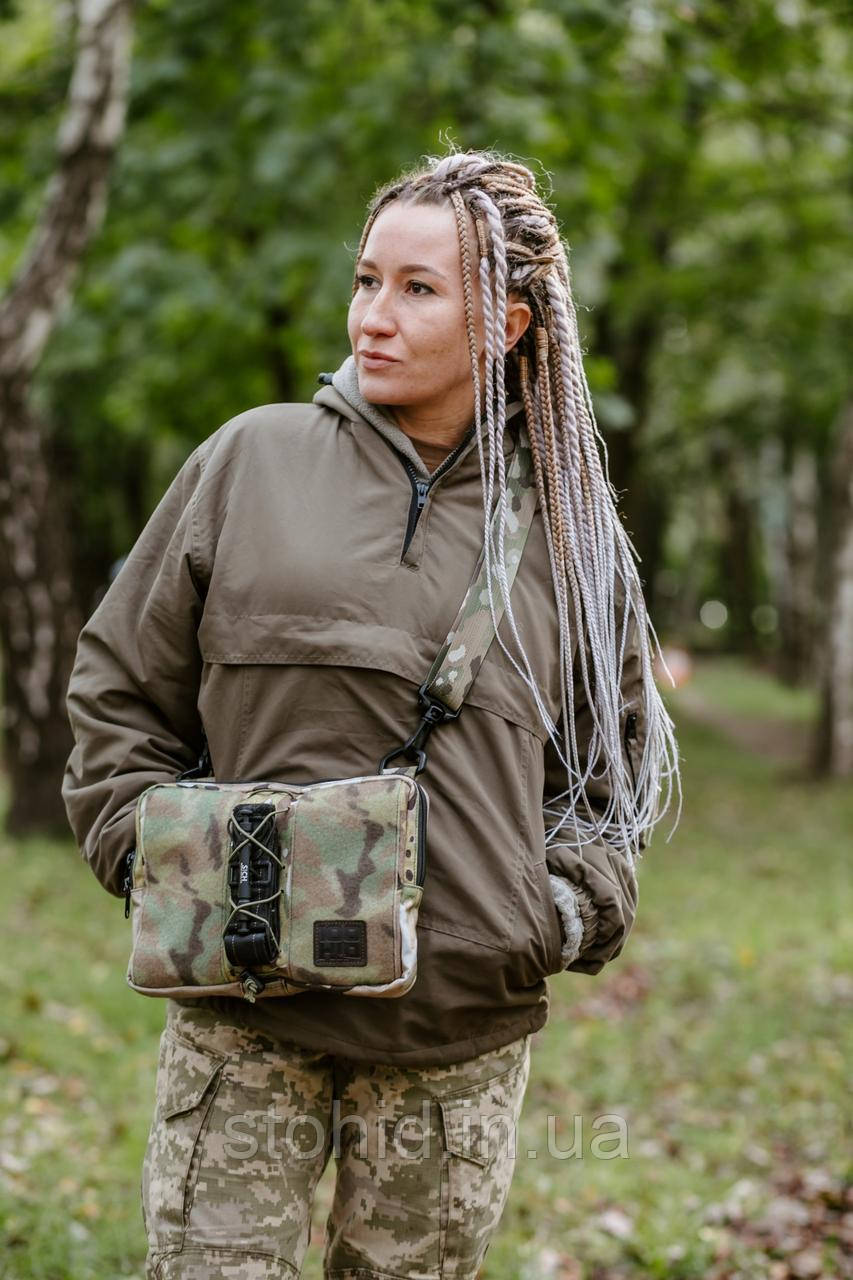 Сумка через плече, тактична сумка кросбоді з великою панеллю для патчів Стохід Мультикам, фото 1