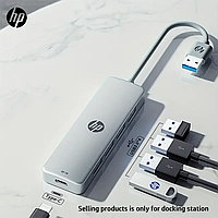 USB-концентратор HP 4 порта, USB 3.0, ABS-концентратор для ноутбука, мультиспліттер, адаптер для Xiaomi сірий