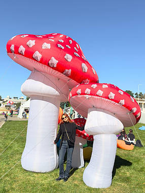 Надувна декорація арт-об’єкт гриби для виставок, сцен та фотозон 4 метри, фото 1