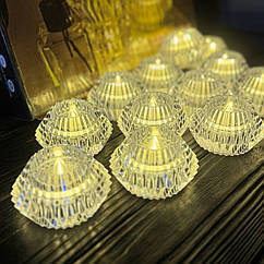 Прозорі декоративні свічки на батарейках круглі набір 12шт 7х4см, ціна за 12шт