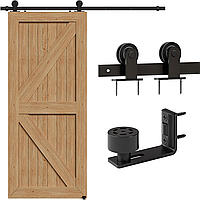 Комплект фурнітури для системи розсувних дверей CCJH, 2 м, повний набір, рейка, рейка, ролики, чорний