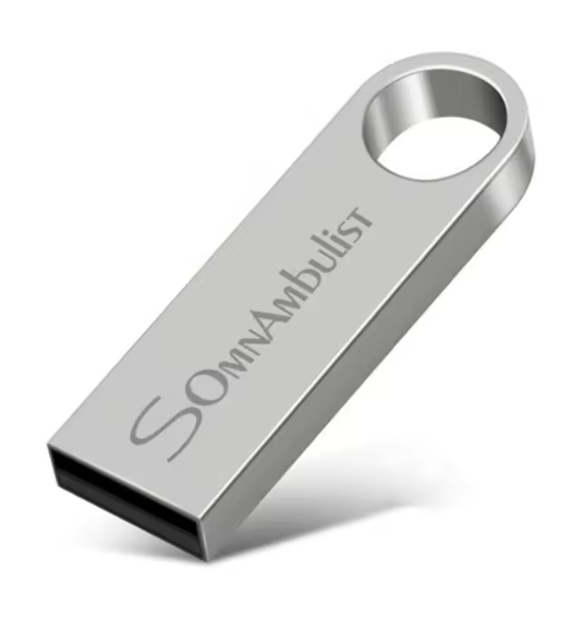 Флешка 128GB USB 2.0 Somnambulist Комп'ютерна флешка 128 Гб металева срібна