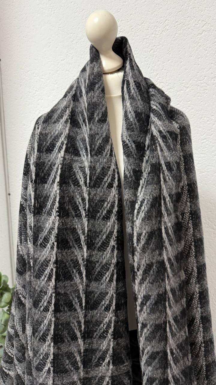 Пальтова вовна, колір чорний/сірий, фото 1