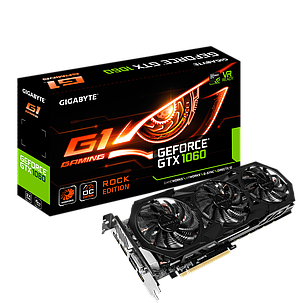 Відеокарта GeForce GTX 1060 6GB Gigabyte G1 Rock (GV-N1060G1 ROCK-6GD) Б/В, фото 1
