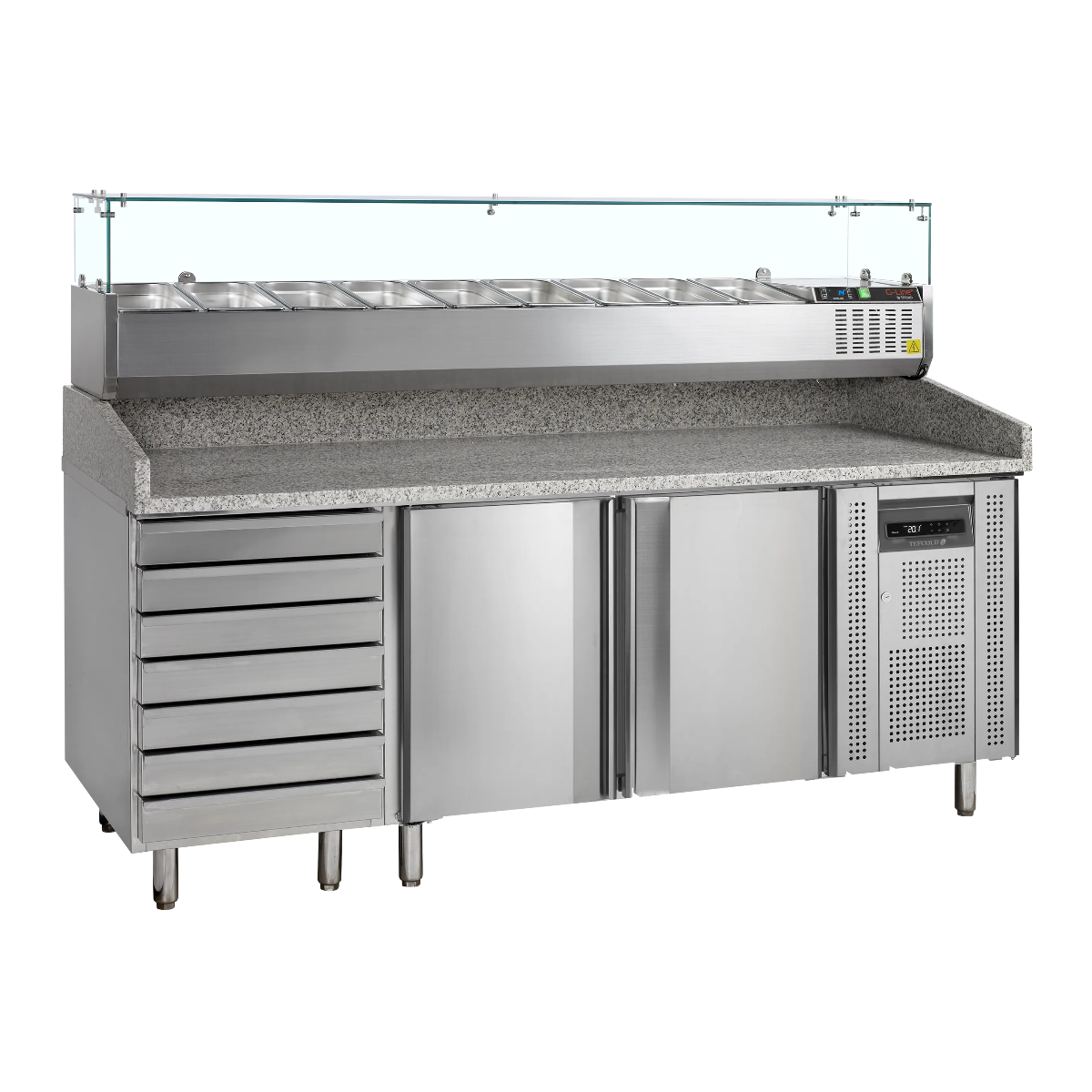 Стіл холодильний для піци TEFCOLD-PT1310 + GVC38-200, фото 1