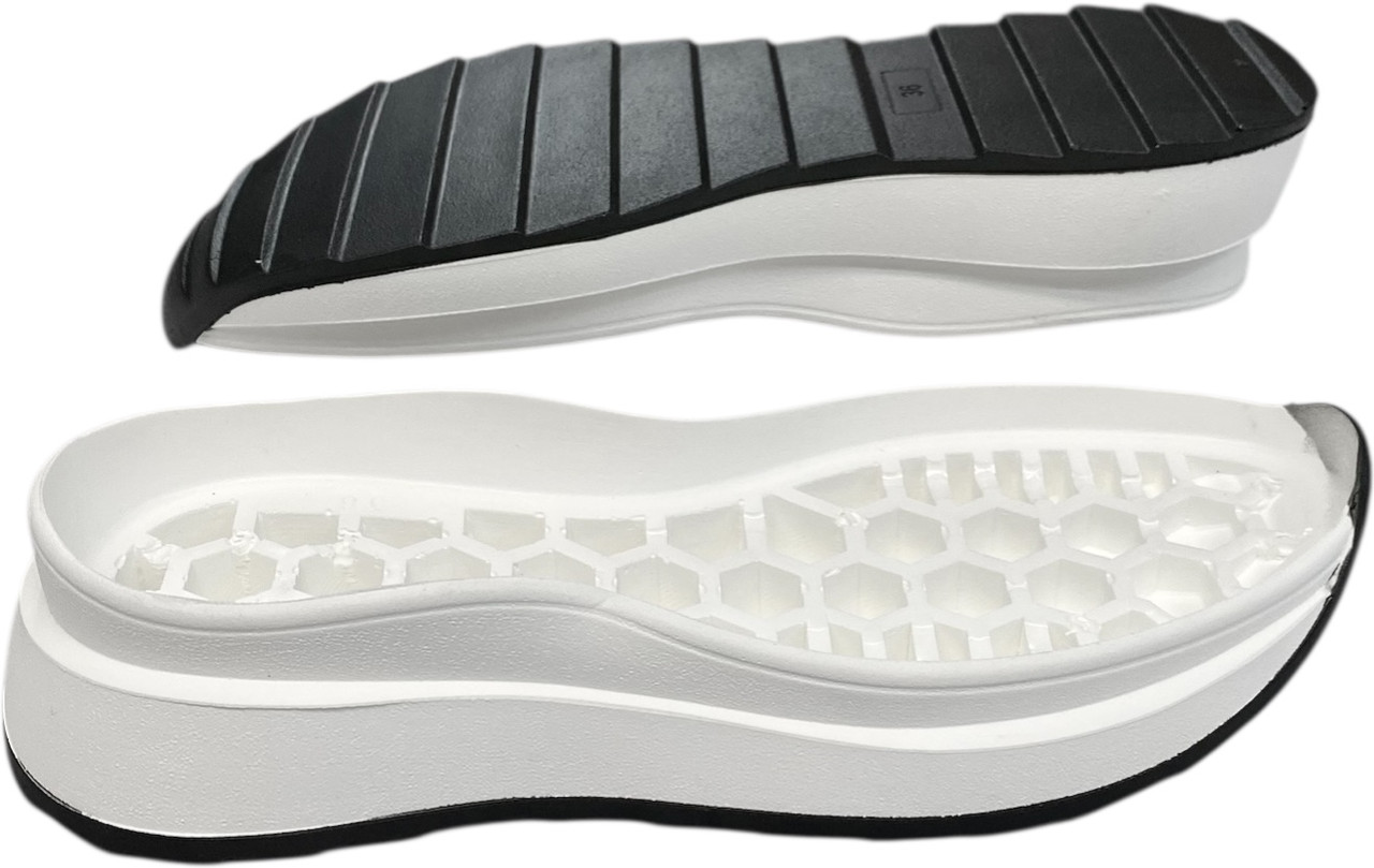 Підошва з поліуретанового матеріалу для жіночого взуття 70066, розмір: 36-41, Біло-чорного кольору., фото 1