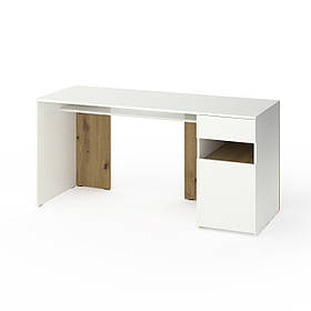 Стіл Metkas Home В031R 1600х600х760 ЛДСП Білий Сніг і Дуб Артізан