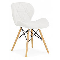 Стілець (крісло) кухонний Bonro B-531 білий велюр, на дерев'яних ніжках, зі спинкою для кухні, вітальні, фото 3