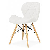 Стілець (крісло) кухонний Bonro B-531 білий велюр, на дерев'яних ніжках, зі спинкою для кухні, вітальні, фото 4