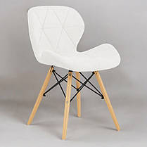 Стілець (крісло) кухонний Bonro B-531 білий велюр, на дерев'яних ніжках, зі спинкою для кухні, вітальні, фото 5