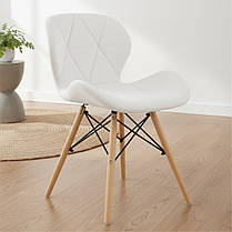 Стілець (крісло) кухонний Bonro B-531 білий велюр, на дерев'яних ніжках, зі спинкою для кухні, вітальні, фото 2