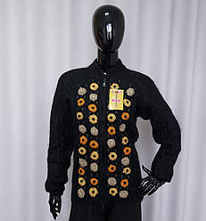 Жіноча мохерова кофта чорного кольору на блискавці 46/50