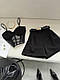 Жіночий костюм (топ з чашками + шорти) ; Колір : чорний , білий ; Розмір : Xs/S M/L ;, фото 2