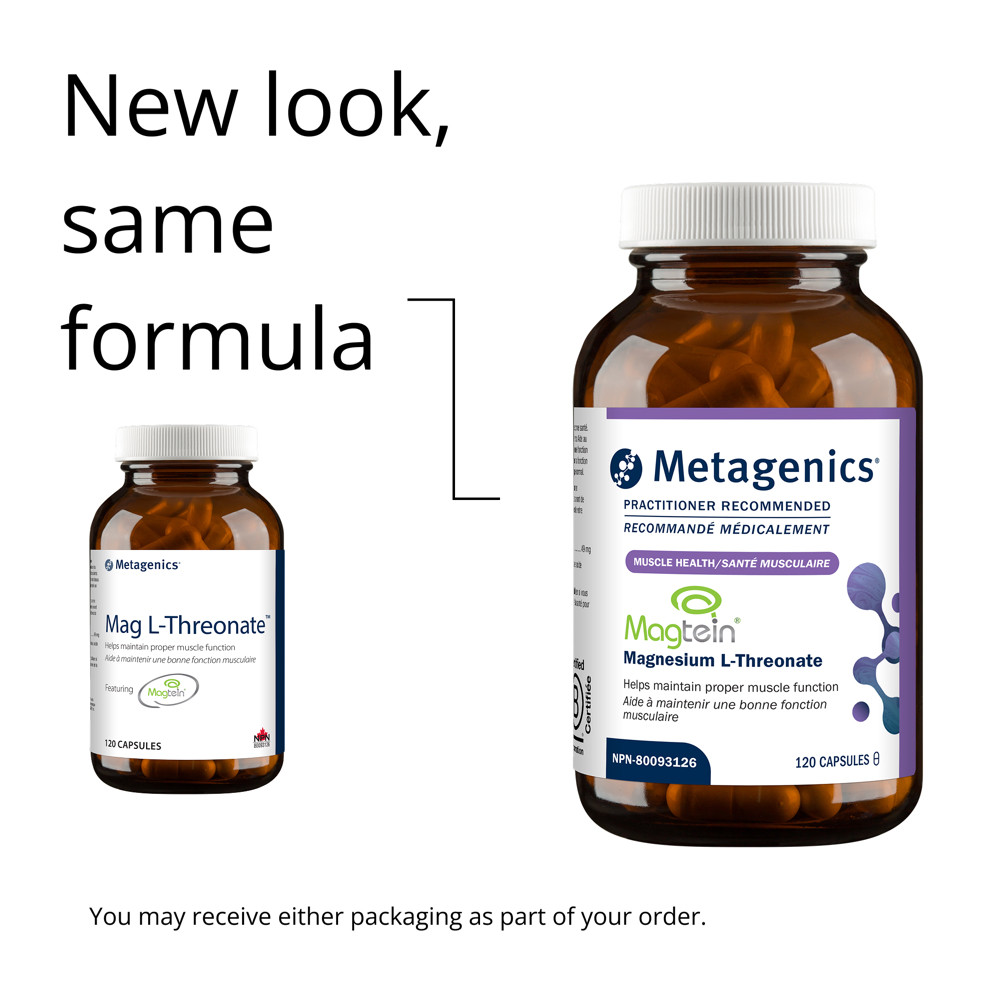 Metagenics Mag L-Threonate, Маг L-треонат, (підтримання когнітивного здоров'я) 120 капсул BX616, фото 1
