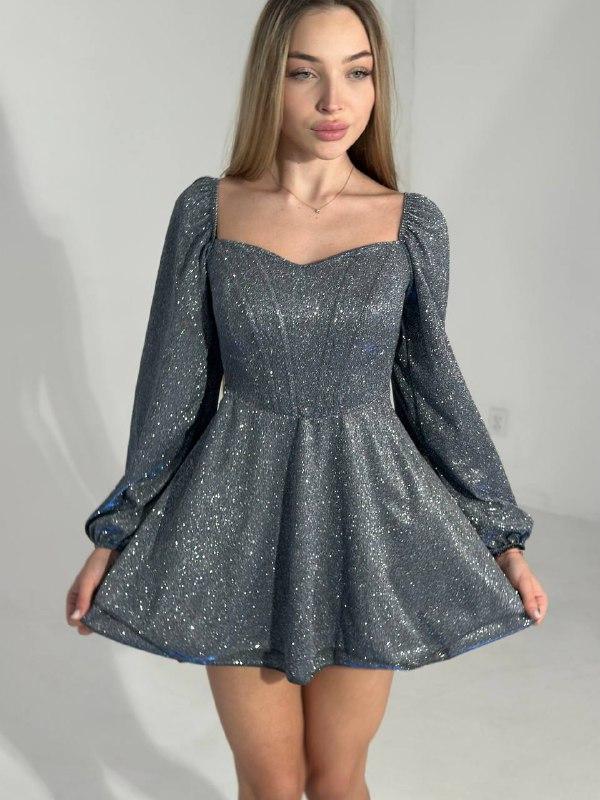 Жіноча сукня; Колір: чорний, графіт, срібло ; Розміри: 42-44, 46-48 ;, фото 1