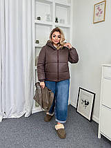 Жіноча куртка евро-зима великого розміру Україна Розміри: 48-50, 52-54, 56-58, 60-62, фото 4