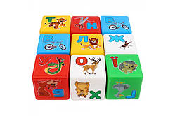 Кубики Абетка Веселка ТехноК 1806 буквами української абетки і малюнками
