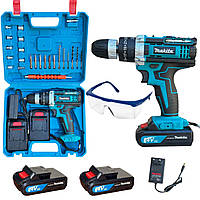 Профессиональный ударный аккумуляторный шуруповерт Makita 24 В Li-ion, дрель с 2 аккумуляторами, LED-подсветкой и регулировкой