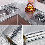 Самоклейна 60см*5м захисна алюмінієва плівка фольга для кухні на клейкій основі, фото 6