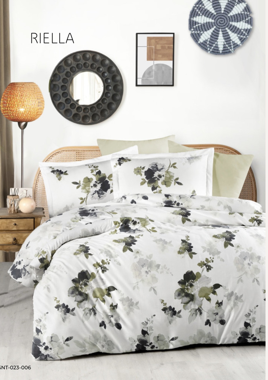 Постільна білизна Issi Home сатин люкс євро розмір Riella, фото 1