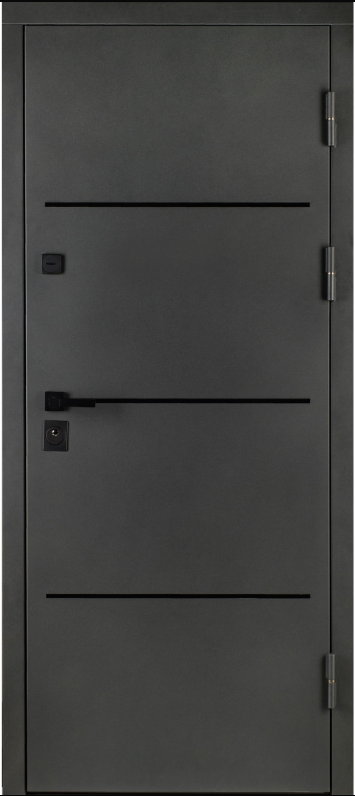 Двері вхідні Артіз ПРЕСТИЖ Куб RAL 1450 з чорним молдингом / Аляска ПВХ 860х2050 мм