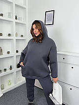 Тепле худі на флісі оверсайз батал великого розміру Розміри: 48-50, 52-54, 56-58, 60-62, фото 2