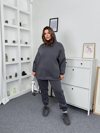 Тепле худі на флісі оверсайз батал великого розміру Розміри: 48-50, 52-54, 56-58, 60-62, фото 1