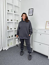 Тепле худі на флісі оверсайз батал великого розміру Розміри: 48-50, 52-54, 56-58, 60-62, фото 4