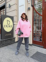 Тепле худі на флісі оверсайз батал великого розміру Розміри: 48-50, 52-54, 56-58, 60-62, фото 3