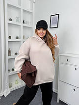 Тепле худі на флісі оверсайз батал великого розміру Розміри: 48-50, 52-54, 56-58, 60-62, фото 3