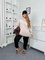 Тепле худі на флісі оверсайз батал великого розміру Розміри: 48-50, 52-54, 56-58, 60-62, фото 5